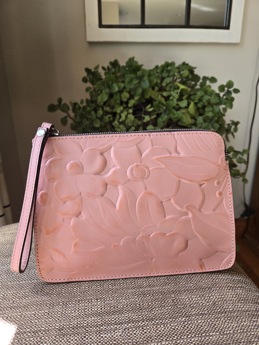 Patricia Nash Women's Embossed Floral Wristlet Clutch - Peachy Pink - Picture 6 of 6